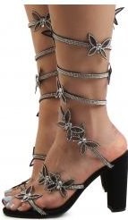 Morris-636 Wrap Around Butterfly Rhinestone High Heel