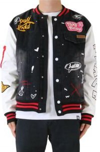 NEW VERTE Padded Washing Denim Bomber Jacket