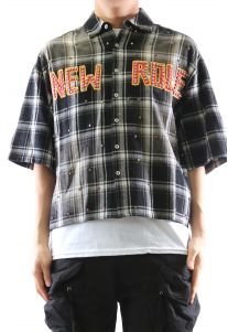 UMBRO Washed Flannel Crop Top Button Down Shirt