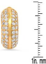 Steeltime 18K Gold Plated Brass Huggie Earrings with Simulated Diamonds