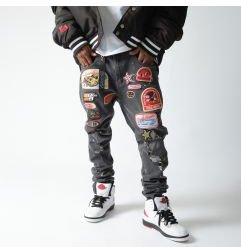 On 1 Patch Denim Jeans Black