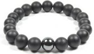 10mm Froster Onyx and Hematite Bracelet