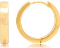Steeltime 18K Gold Plated Stainless Steel Huggie Earrings