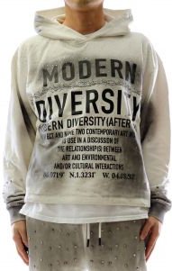 GLAZE French Terry Long Sleeve Crop Top Pullover Hoodie