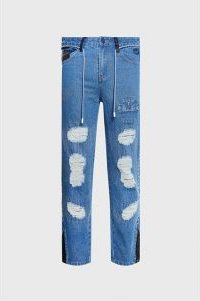 Embroidery Lines Comfortable Denim Jeans