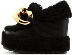 Black Haze Fur Wedge Shoes