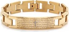 Stainless Steel Our Father Prayer Link Bracelet