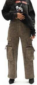 Unisex Baggy Multi Pocket Cargo Pants Brown