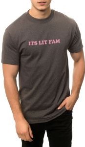The Its Lit Fam Tee in Charcoal Heather