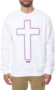 The TRBL Cross Crewneck Sweatshirt in White
