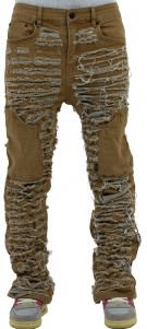 Dawn Damaged Flared Stacked Jeans