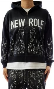 PANTHEON French Terry Long Sleeve Crop Top Full Zip Hoodie