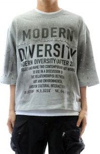 OBSIDIAN French Terry 3/4 Sleeve Crop Top Tee