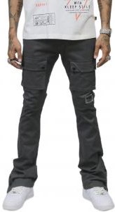Gri Men's premium flare stacked twill cargo pant with multi functional pockets