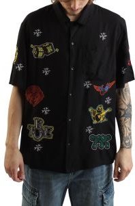 Groovy Embroidery Camp Collar Shirt 