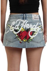 LKS Skull Denim Mini Skirt 