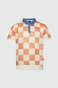 Denim Collar Checkered Polo