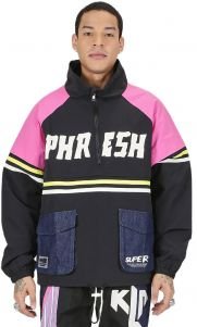 PEBBLE Retro Men's premium crispy nylon long sleeve half zip pullover jacket