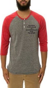 The Prep Coterie League Henley in Heather Gray and Red