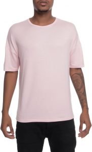 The Drop Shoulder Box Fit French Terry Tee in Pink