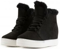 Rise-18 Fur Wedge Sneakers