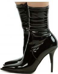 Isabella-Black Stretch Heel Bootie 