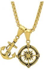 Go Your Own Way Anchor + Compass Pendant Necklace