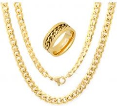 Cuban Link Chain & Spinner Ring Set