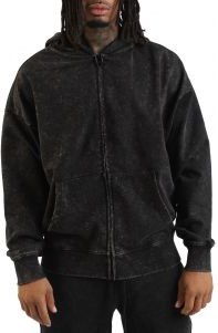 Cropped Fz Zip-Up Hoodie Mineral Washed