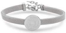 Solitaire Charm Our Father Prayer Mesh Bracelet