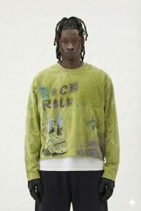 VAHAN S/N Jersey Long Sleeve Crop Top Tee