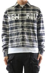 STATIC Heavy Flannel Crop Top Button Down Shirt