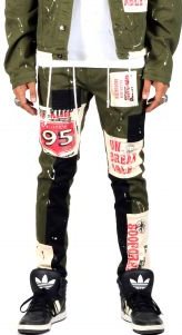 Chive Washed Skinny Twill Pants