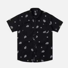 No Love Paisley Button Up Shirt Black