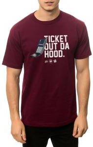 The Ticket Out Tee in Burgundy