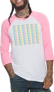 The Chaos and Noise Raglan in Neon Pink and White (Pink Sleeves)