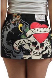 LSK Skull Poplin Mini Skirt