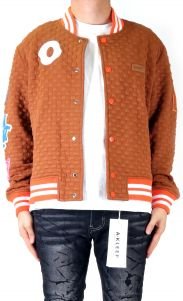 BRONCE Waffle Square Pattern Jacket with patches