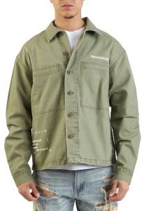 Printed Military Long Sleeve Shirt