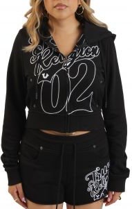 Shrunken Rope Stitch Zip Hoodie 