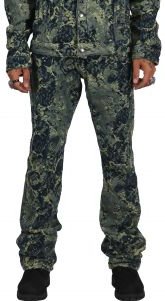 ROBIN Men's premium jacquard flare stacked fit denim pants