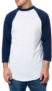 The 420 Basic Raglan in Navy and White