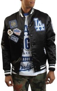 MLB Los Angeles Dodgers Pick Stitch Satin Jacket 