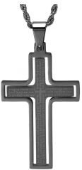 Lords Prayer Spinner Cross Pendant