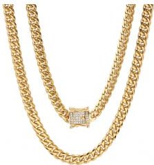 XL Miami Cuban Link Deluxe Iced Out Lock Necklace