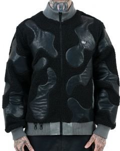 Sherpa & Faux Leather Bomber Jacket