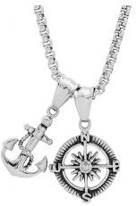 Go Your Own Way Anchor + Compass Pendant Necklace