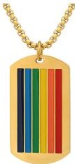 Rainbow Pride Dog Tag Pendant