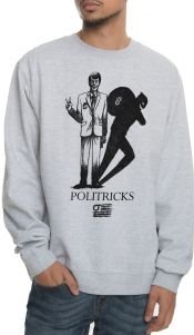 The Politricks Crewneck Sweatshirt in Heather Grey