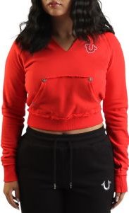 Embroidered Terry V Notch Hoodie